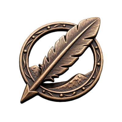 Bronze Pfeil-Abzeichen mit einzelner Feder - VIP Level 1 Waldl&auml;ufer bei WildRobin Casino